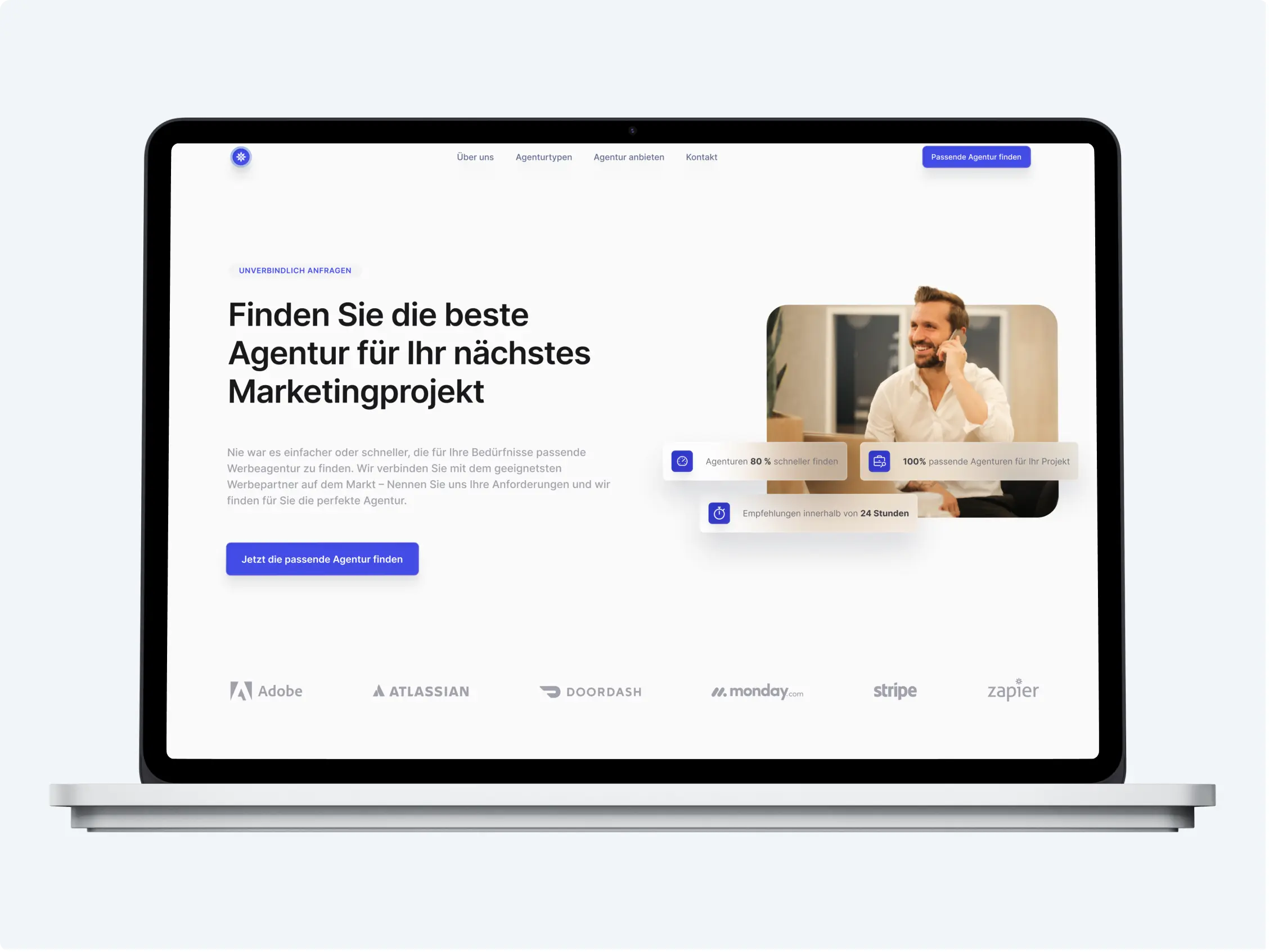 Webdesign für die Vergleichsplattform Agentur Kompass